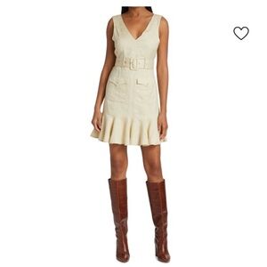En Saison NWT Cream Linen Blend V-Neck Mini Dress size Small